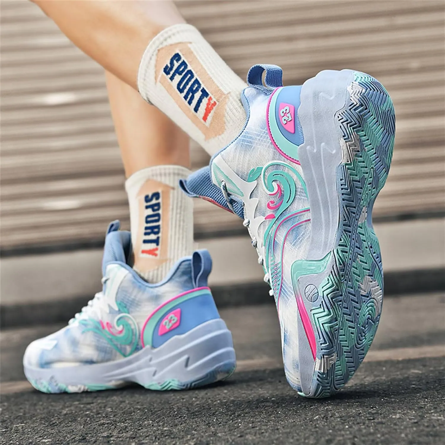 Men's Basketball Shoes for Women Breathable Non Slip Fashionable Comfortable Training Shoes Outdoor Sneakers