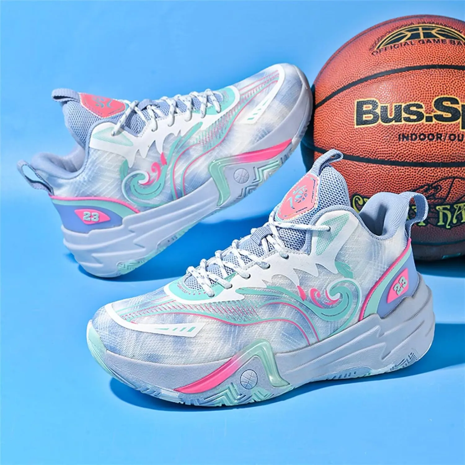 Men's Basketball Shoes for Women Breathable Non Slip Fashionable Comfortable Training Shoes Outdoor Sneakers
