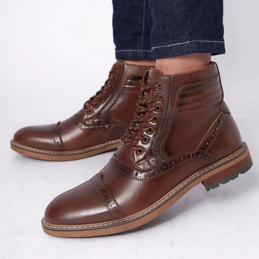 Men's Chukka Boots Genuine Leather Ankle Boot for Men Classic Casual Oxford Style Footwear