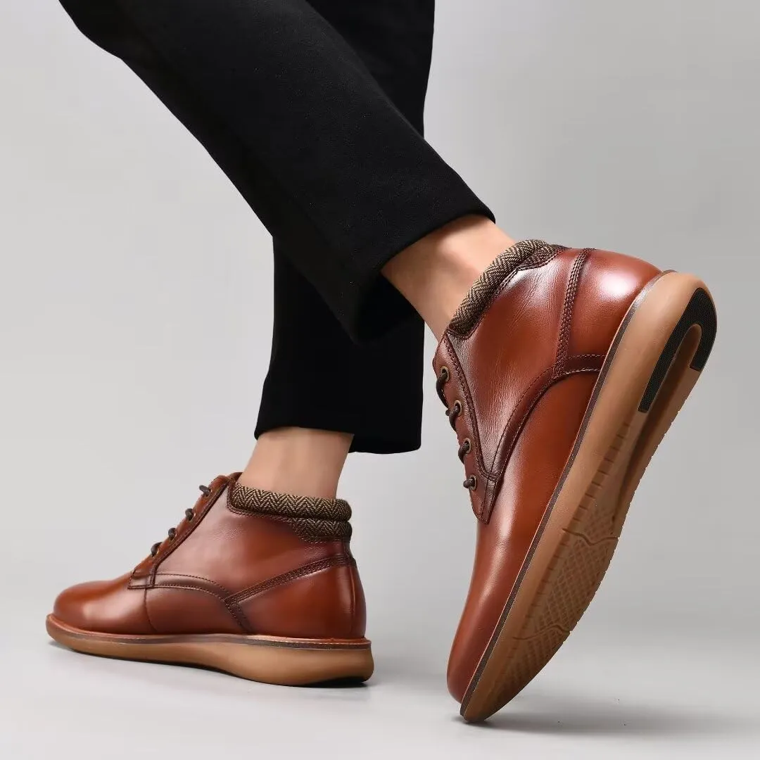 Men's Chukka Boots Genuine Leather Ankle Boot for Men Classic Casual Oxford Style Footwear