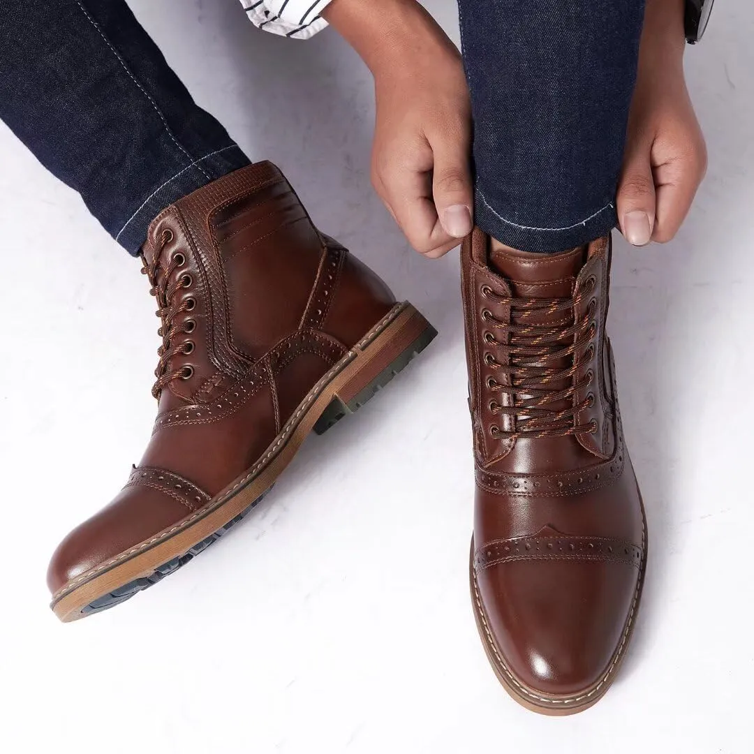 Men's Chukka Boots Genuine Leather Ankle Boot for Men Classic Casual Oxford Style Footwear