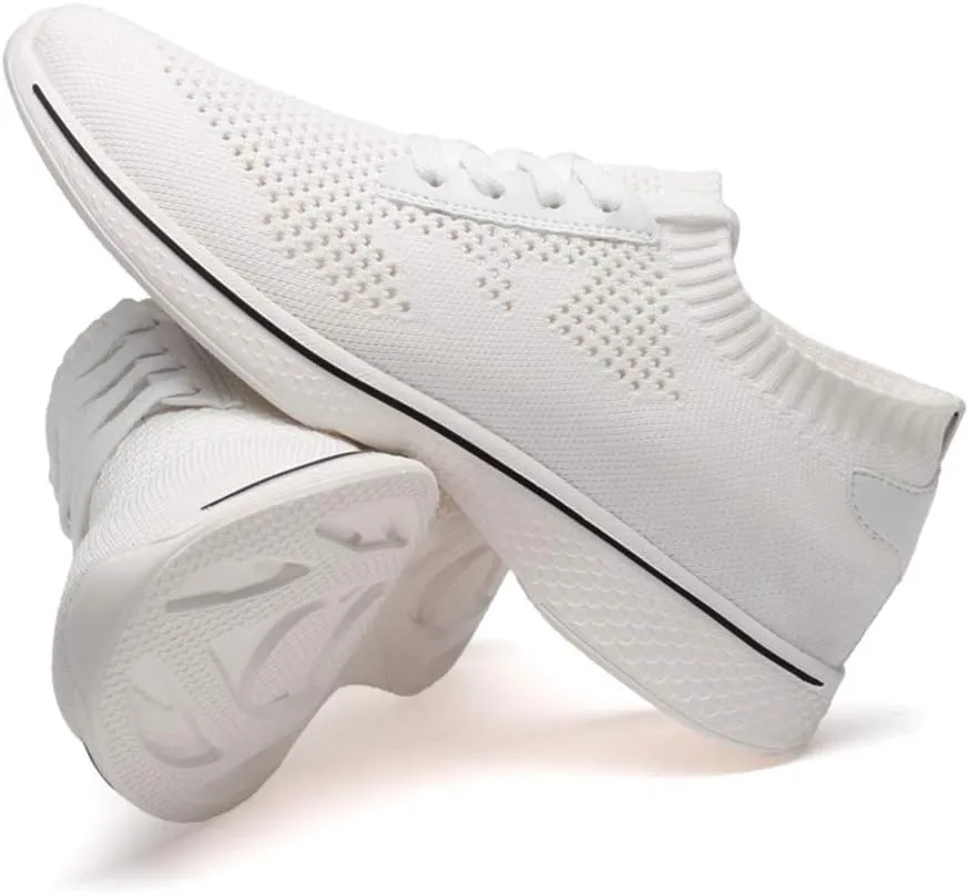 Men's Fashion Sneaker 2" (6cm) Height Increasing Elevator Shoes Lace up Soft & Flexible Removeable Taller Insoles