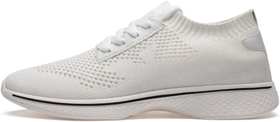 Men's Fashion Sneaker 2" (6cm) Height Increasing Elevator Shoes Lace up Soft & Flexible Removeable Taller Insoles