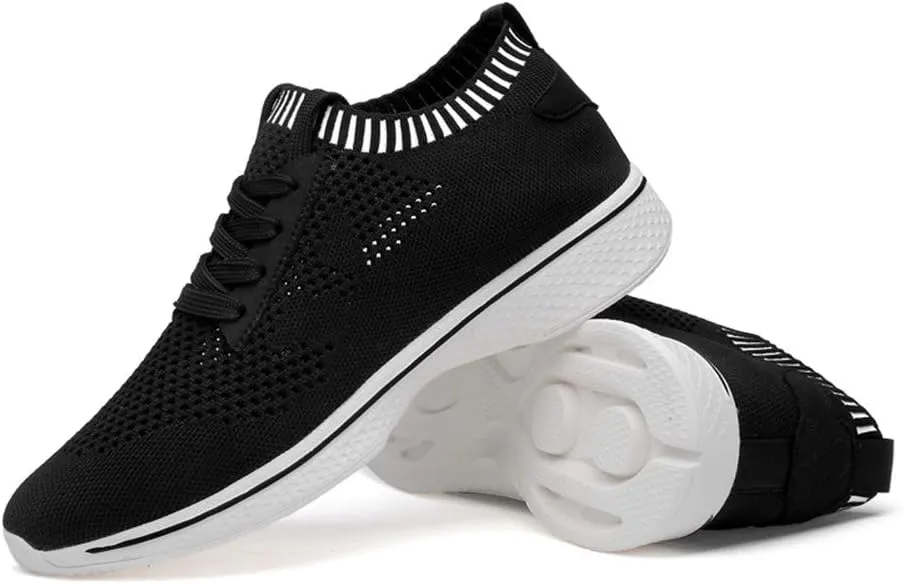 Men's Fashion Sneaker 2" (6cm) Height Increasing Elevator Shoes Lace up Soft & Flexible Removeable Taller Insoles