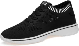 Men's Fashion Sneaker 2" (6cm) Height Increasing Elevator Shoes Lace up Soft & Flexible Removeable Taller Insoles