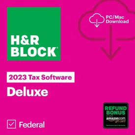 (Old Version) H&R Block Tax Software Deluxe 2023 with Refund Bonus Offer (Amazon Exclusive) (PC/MAC Download)