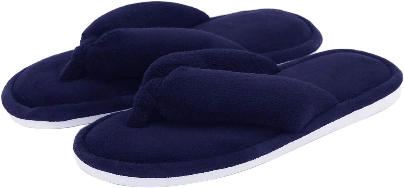 Onmygogo Indoor Slippers for Women Open Toe with Memory Foam, Soft Faux Fur Nonslip House Slippers