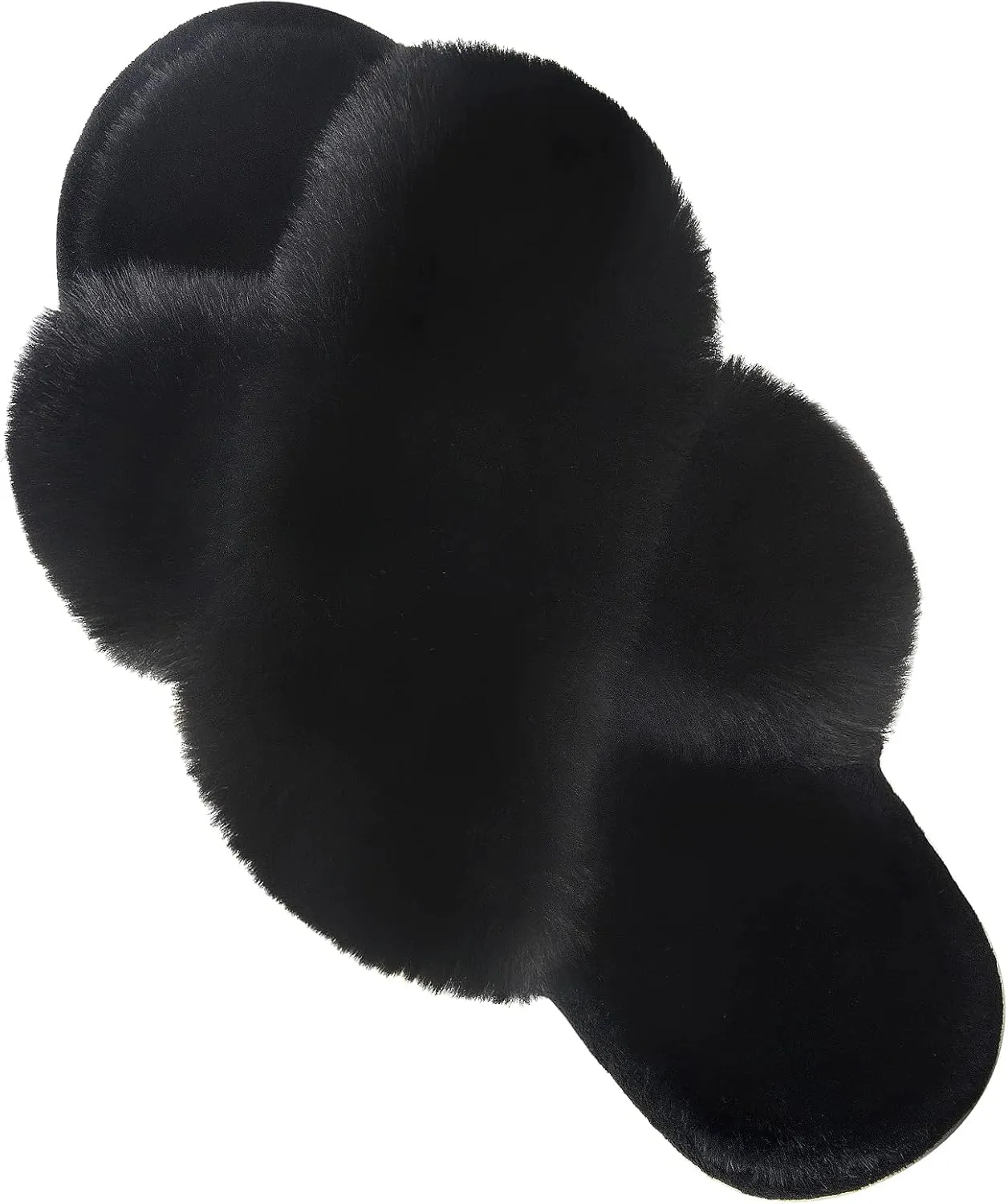 Parlovable Women's Fuzzy Slippers Comfy Cross Band House Shoes Memory Foam Open Toe Indoor Gifts for Ladies
