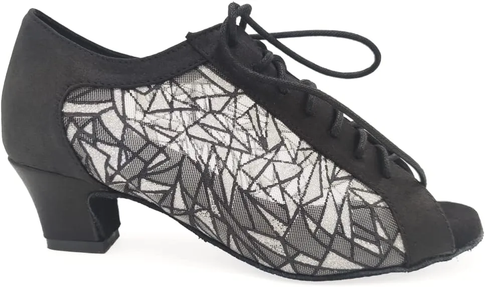 Practise Dance Shoes Black and Khak 4.5cm Woman Ballroom Shoes evk016