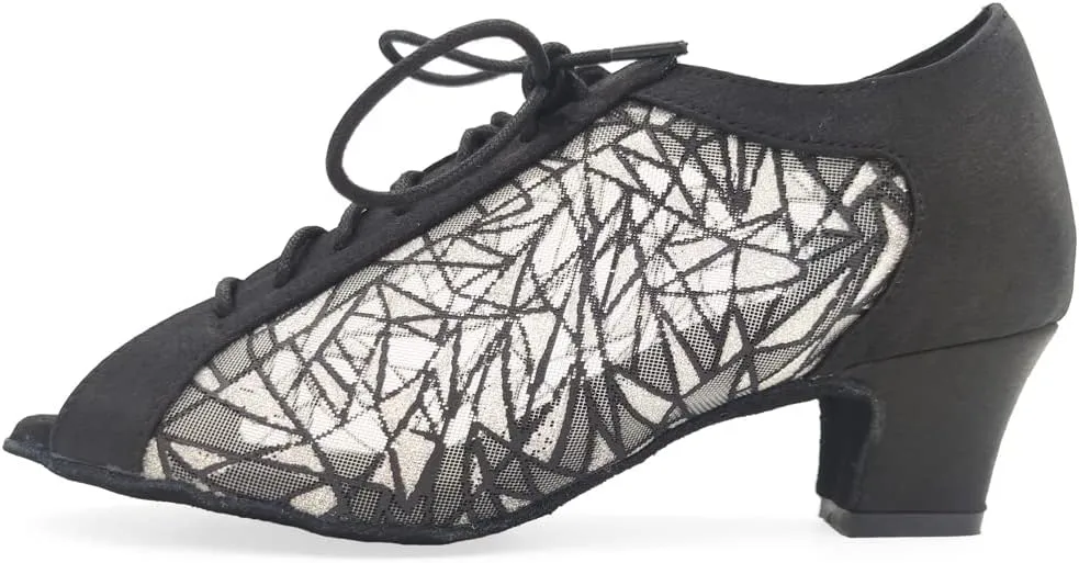 Practise Dance Shoes Black and Khak 4.5cm Woman Ballroom Shoes evk016