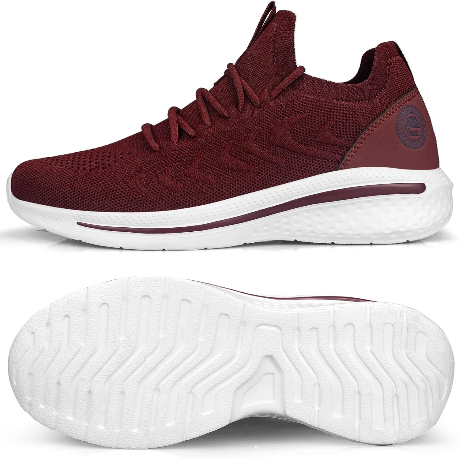 Pujcs Mens Walking Shoes Non Slip Running Shoes Breathable Slip on Sneakers Lightwight Gym Tennis Shoes for Men