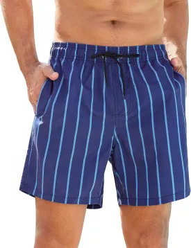 SILKWORLD Mens Swimming Trunks 5 Inch Inseam Swim Shorts Summer Bathing Suit Swimwear Beachwear with Pockets