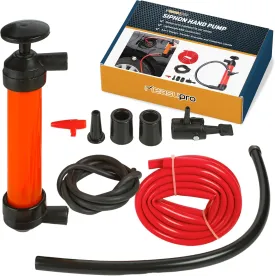 Siphon Hand Pump For Water - 15" Manual Water Pump, Gas Siphon Kit, Hand Bilge Pump With High Suction For Water Removal, Fuel Liquid Transfer
