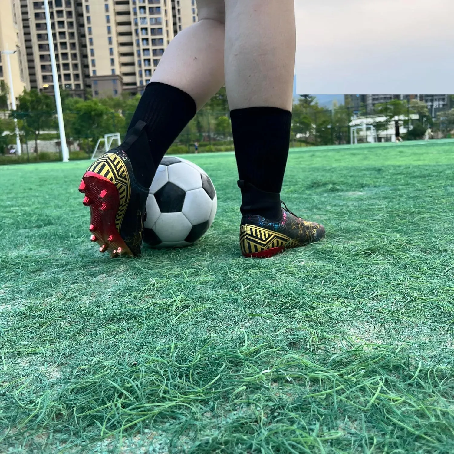 Soccer Cleats Mens Football Cleats Shoes Outdoor Youth High-Top Unisex Non-Slip Lightweight