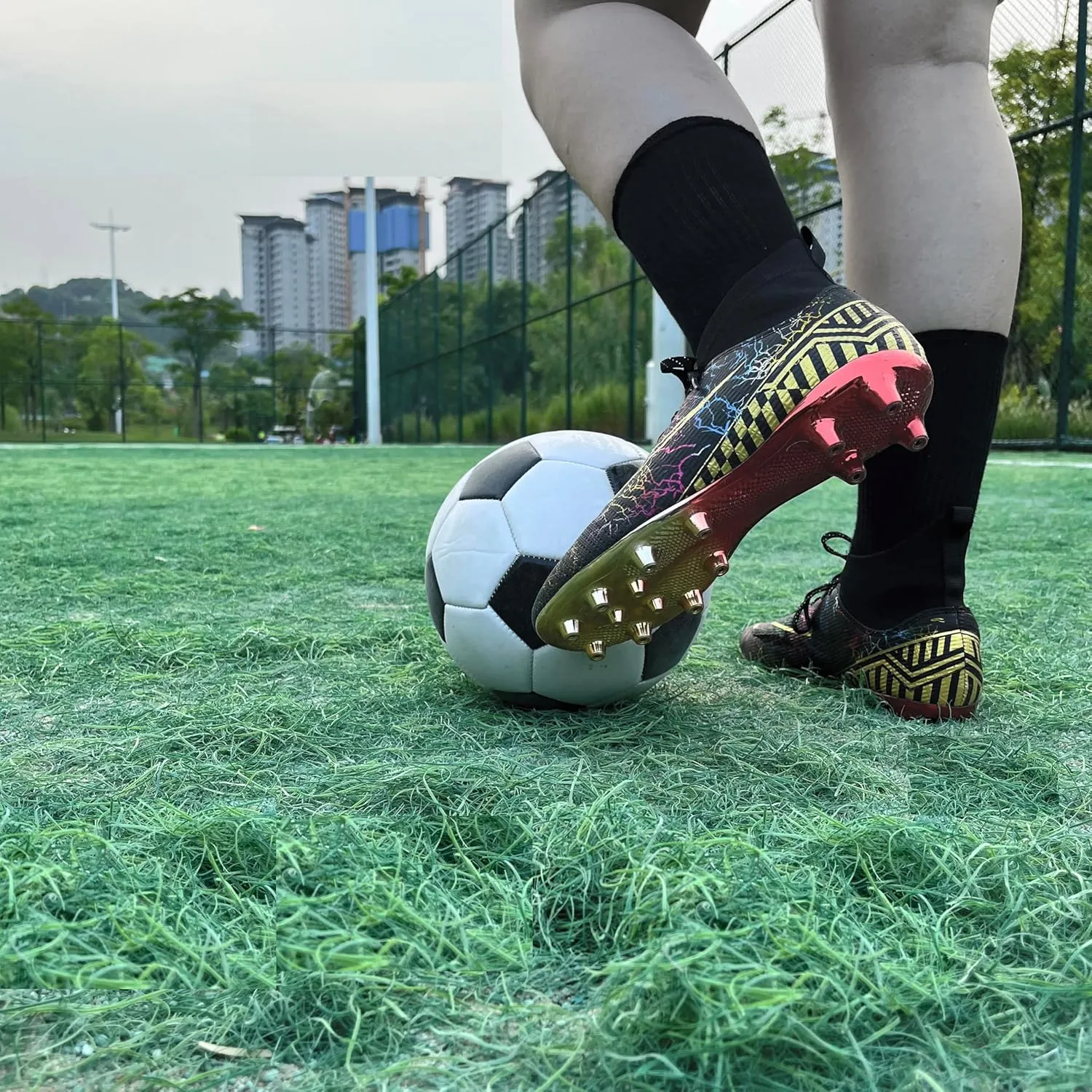 Soccer Cleats Mens Football Cleats Shoes Outdoor Youth High-Top Unisex Non-Slip Lightweight