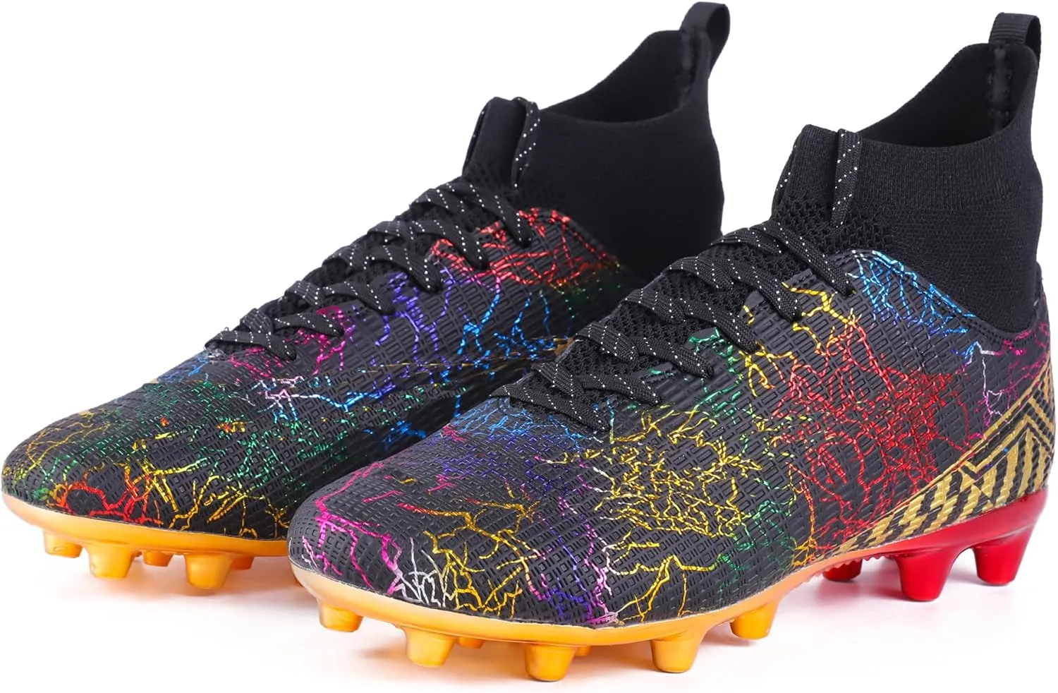 Soccer Cleats Mens Football Cleats Shoes Outdoor Youth High-Top Unisex Non-Slip Lightweight