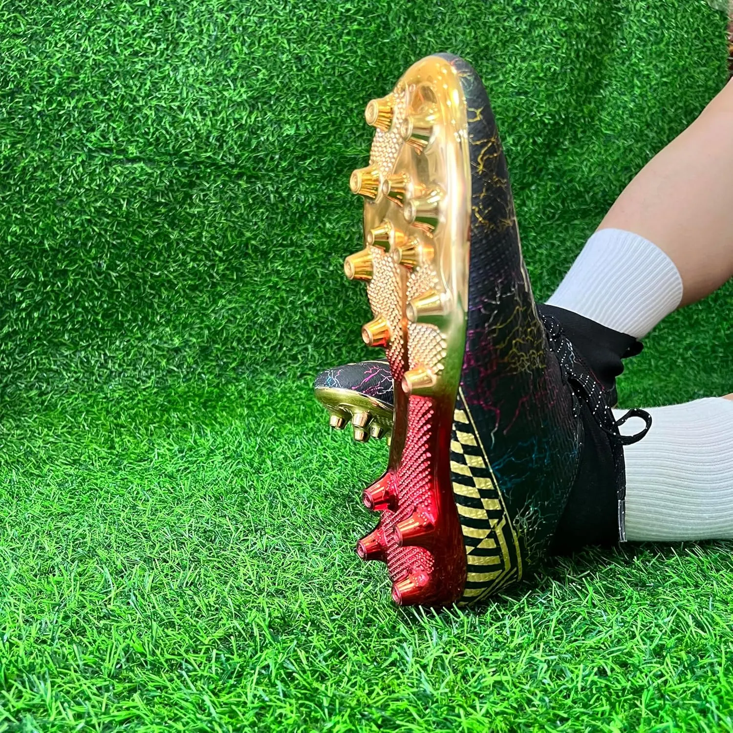 Soccer Cleats Mens Football Cleats Shoes Outdoor Youth High-Top Unisex Non-Slip Lightweight