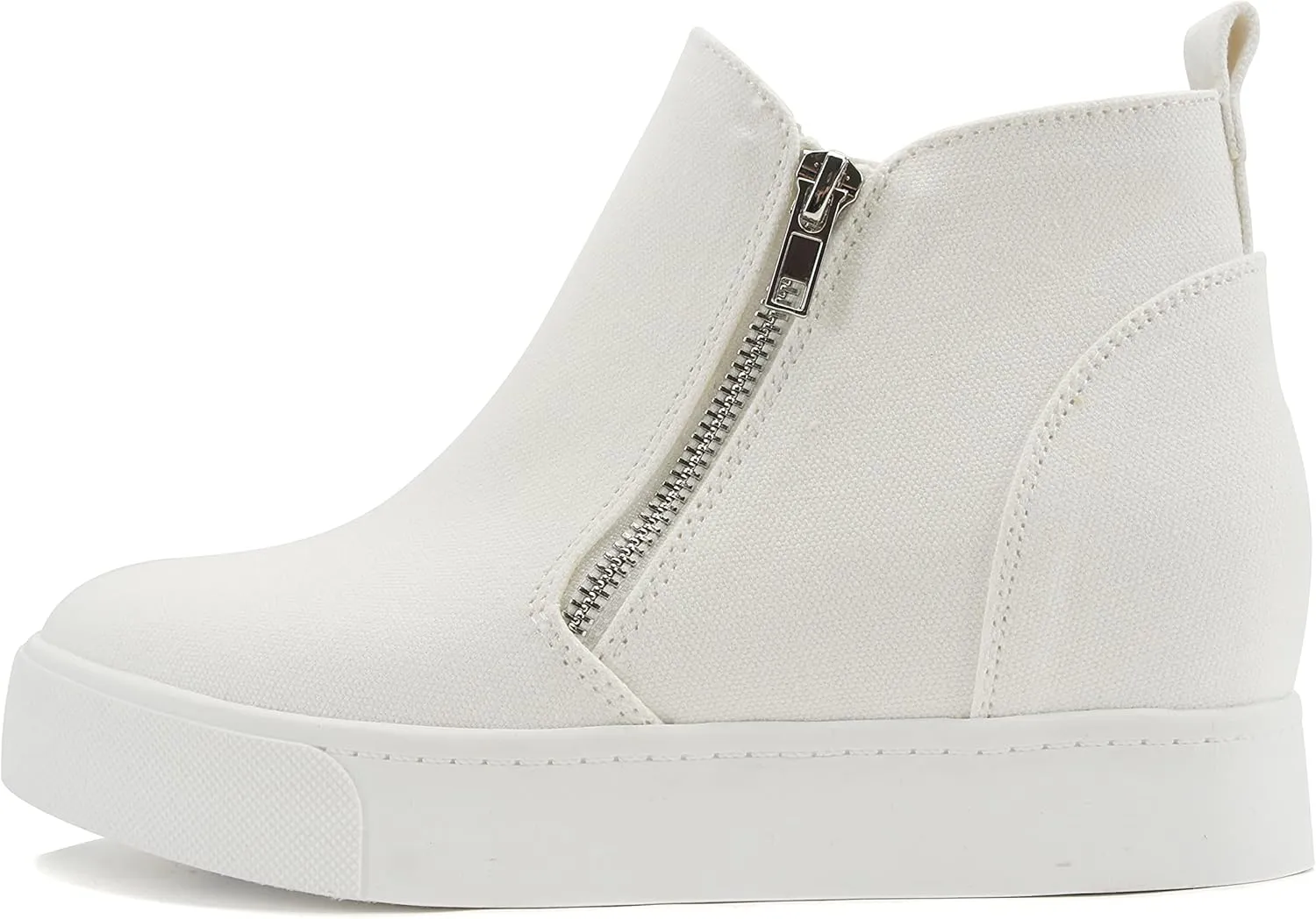 Soda Taylor Black Hidden Fashion Wedge Sneaker Shoes Side Zipper