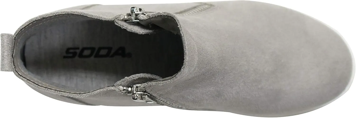 Soda Taylor Dusty Mauve Hidden Fashion Wedge Sneaker Shoes Side Zipper