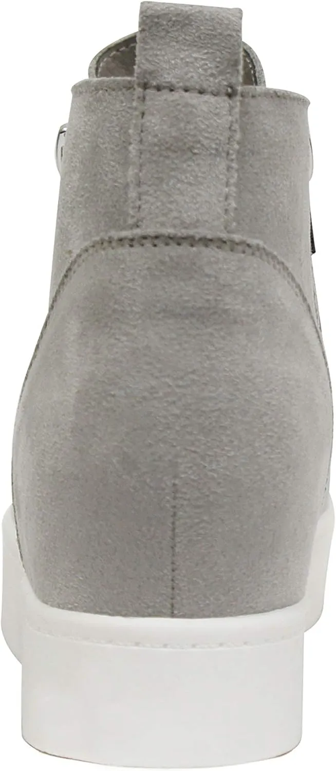 Soda Taylor Dusty Mauve Hidden Fashion Wedge Sneaker Shoes Side Zipper
