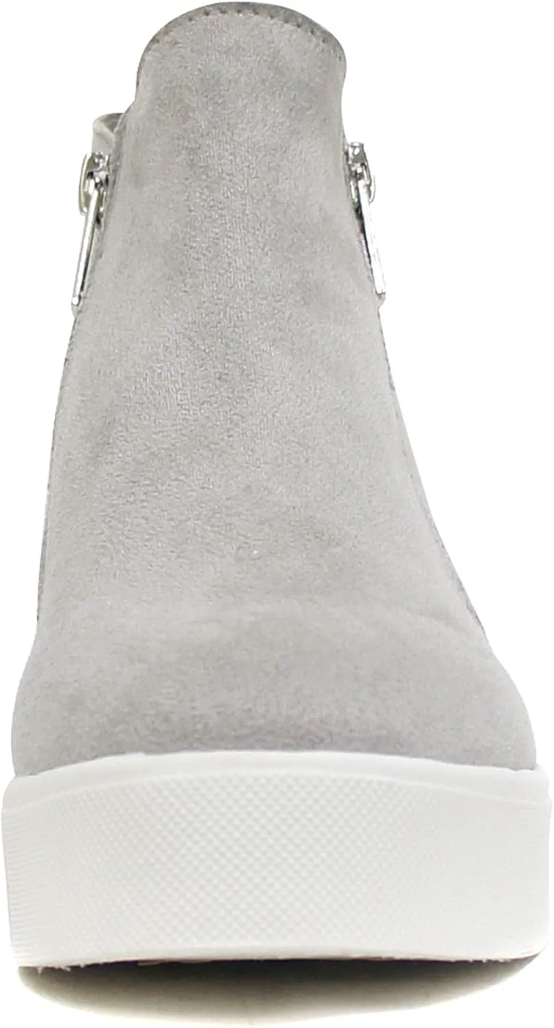 Soda Taylor Dusty Mauve Hidden Fashion Wedge Sneaker Shoes Side Zipper