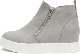 Soda Taylor Dusty Mauve Hidden Fashion Wedge Sneaker Shoes Side Zipper