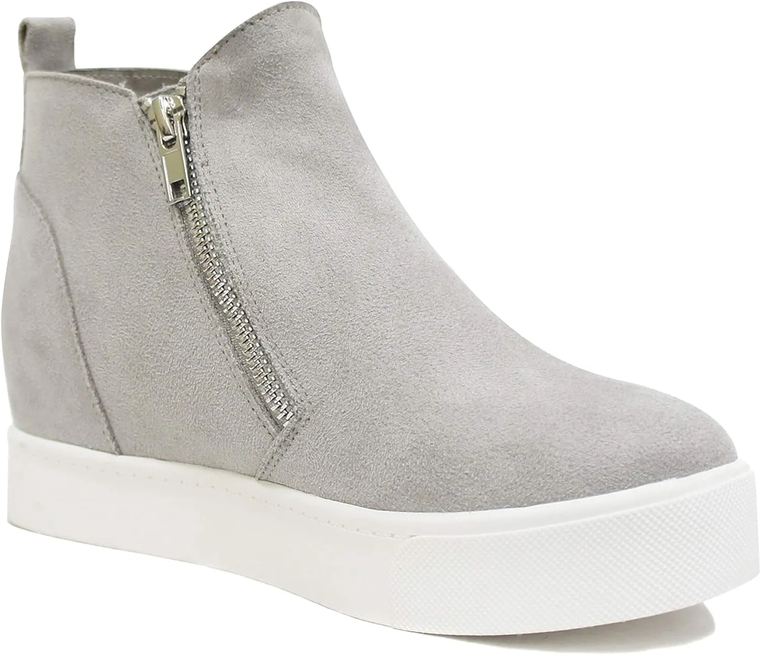 Soda Taylor Dusty Mauve Hidden Fashion Wedge Sneaker Shoes Side Zipper