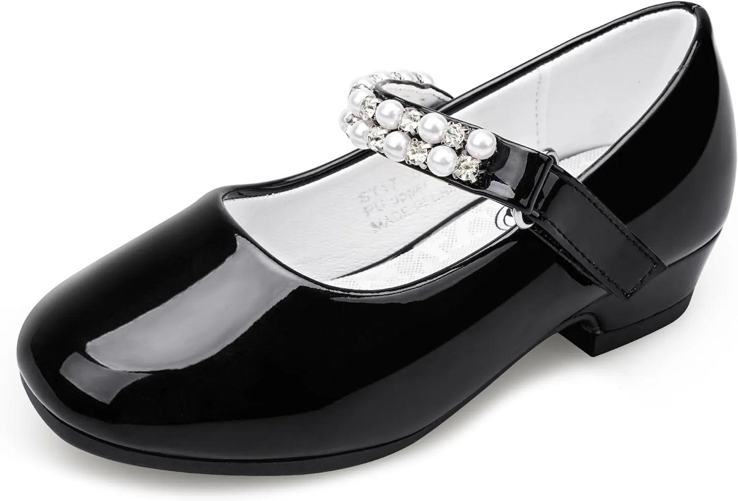 Stelle Girls Dress Shoes White Flower Girl Shoe Mary Jane Low Heels for Wedding (Toddler/Little/Big Kid)