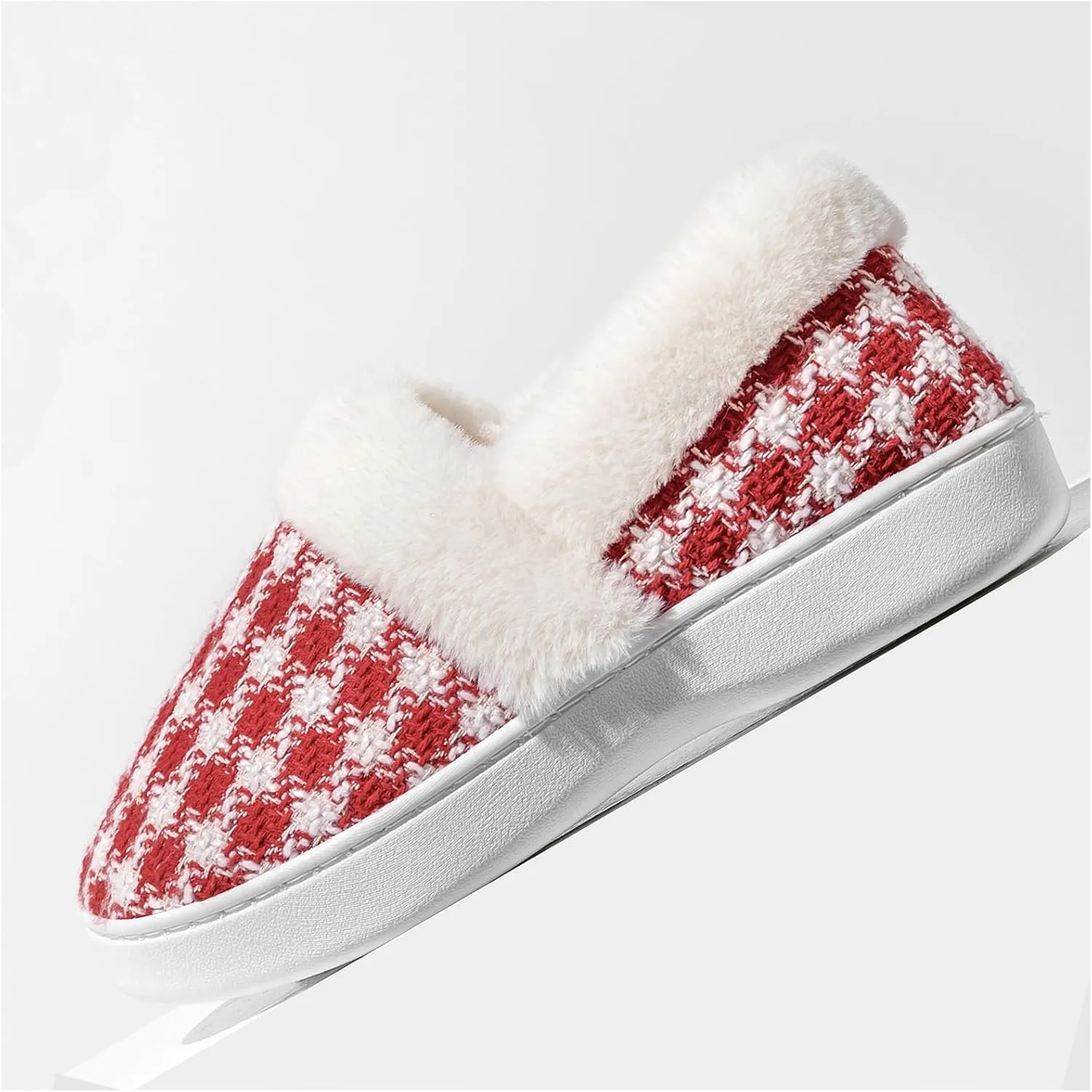 UBFEN Womens Mens Slippers Memory Foam Comfort Fuzzy Plush Lining Slip On House Shoes