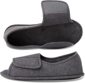 WALKFUN Men's and Women's Diabetic Shoes Open Toe Memory Foam Slippers Adjustable Closure Non-slip House Shoes
