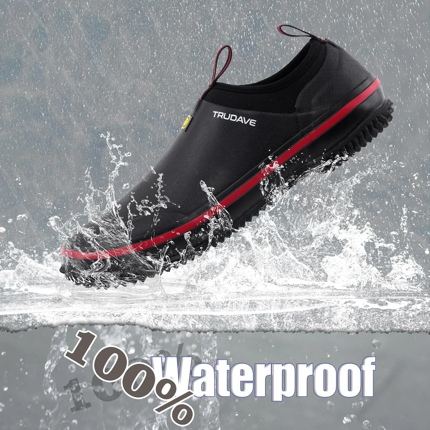 Waterproof Garden Shoes, Men's Rain Boots Women's Slip-On Footwear Rubber Neoprene Camp Booties Unisex Rain Shoe for Gardening, Farming, Car Wash, Lawn Care and Yard Work