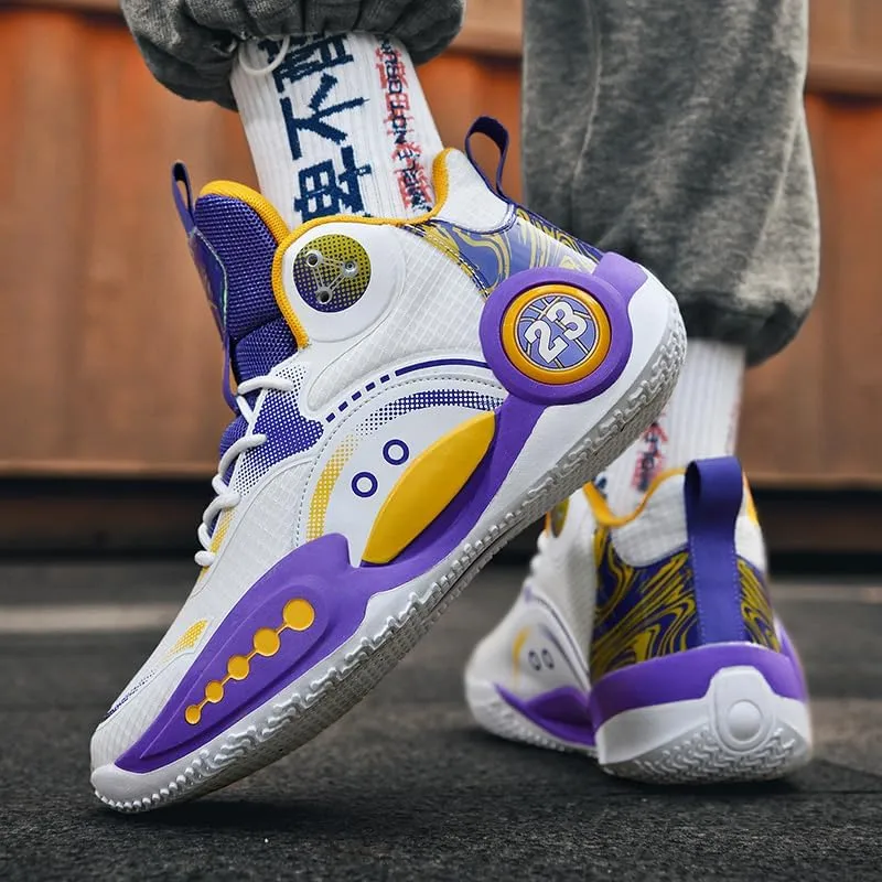 Women Men Basketball Shoes Breathable Non Slip Sneakers Unisex High Top Ultra-Light Fashion Outdoor Sports Shoes