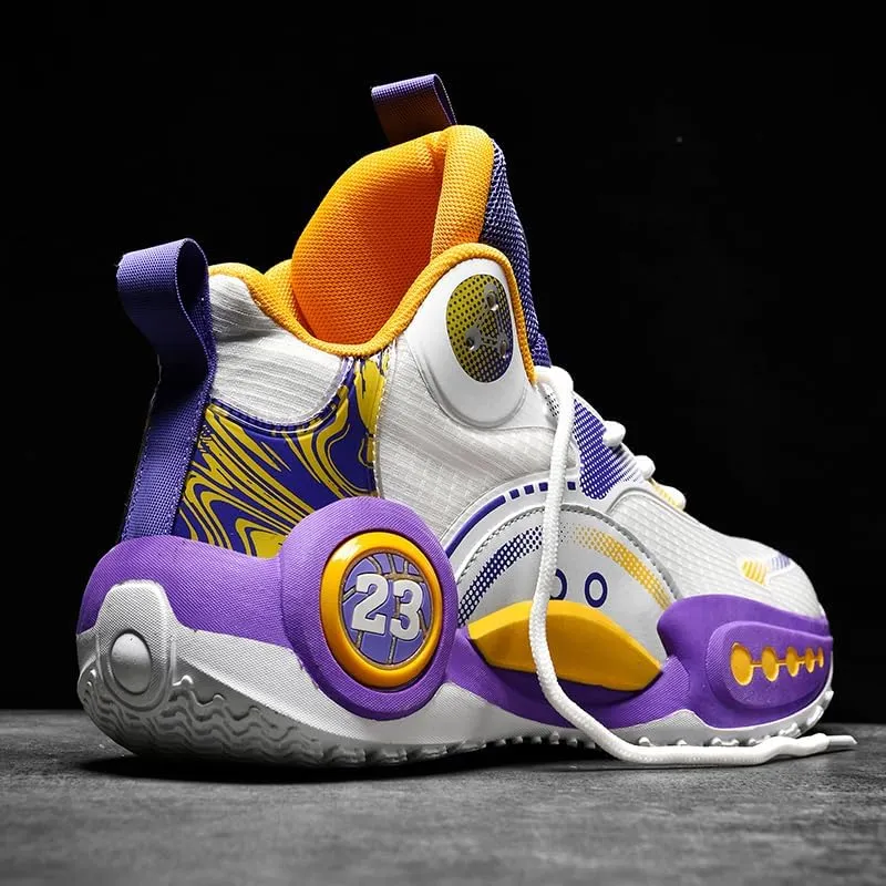 Women Men Basketball Shoes Breathable Non Slip Sneakers Unisex High Top Ultra-Light Fashion Outdoor Sports Shoes