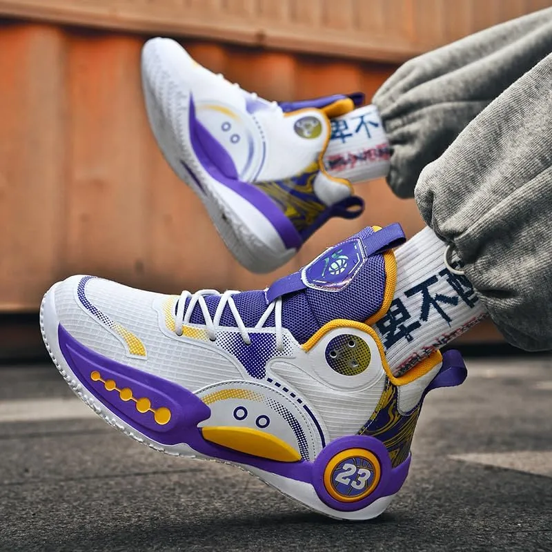 Women Men Basketball Shoes Breathable Non Slip Sneakers Unisex High Top Ultra-Light Fashion Outdoor Sports Shoes