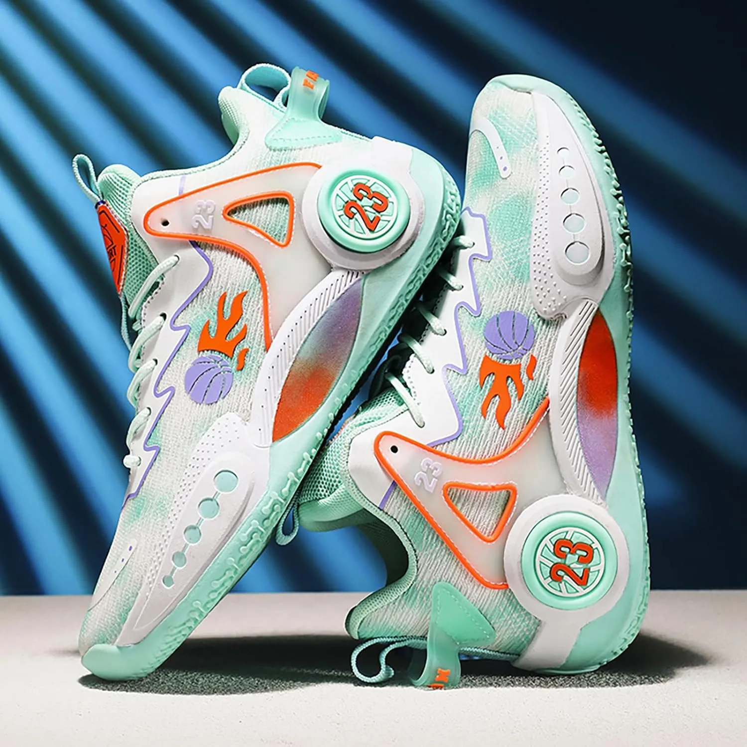 Women Men Basketball Shoes Casual Fashion High Top Lace Up Running Sneakers Color Blocking Sport Shoes Walking Tennis Shoes