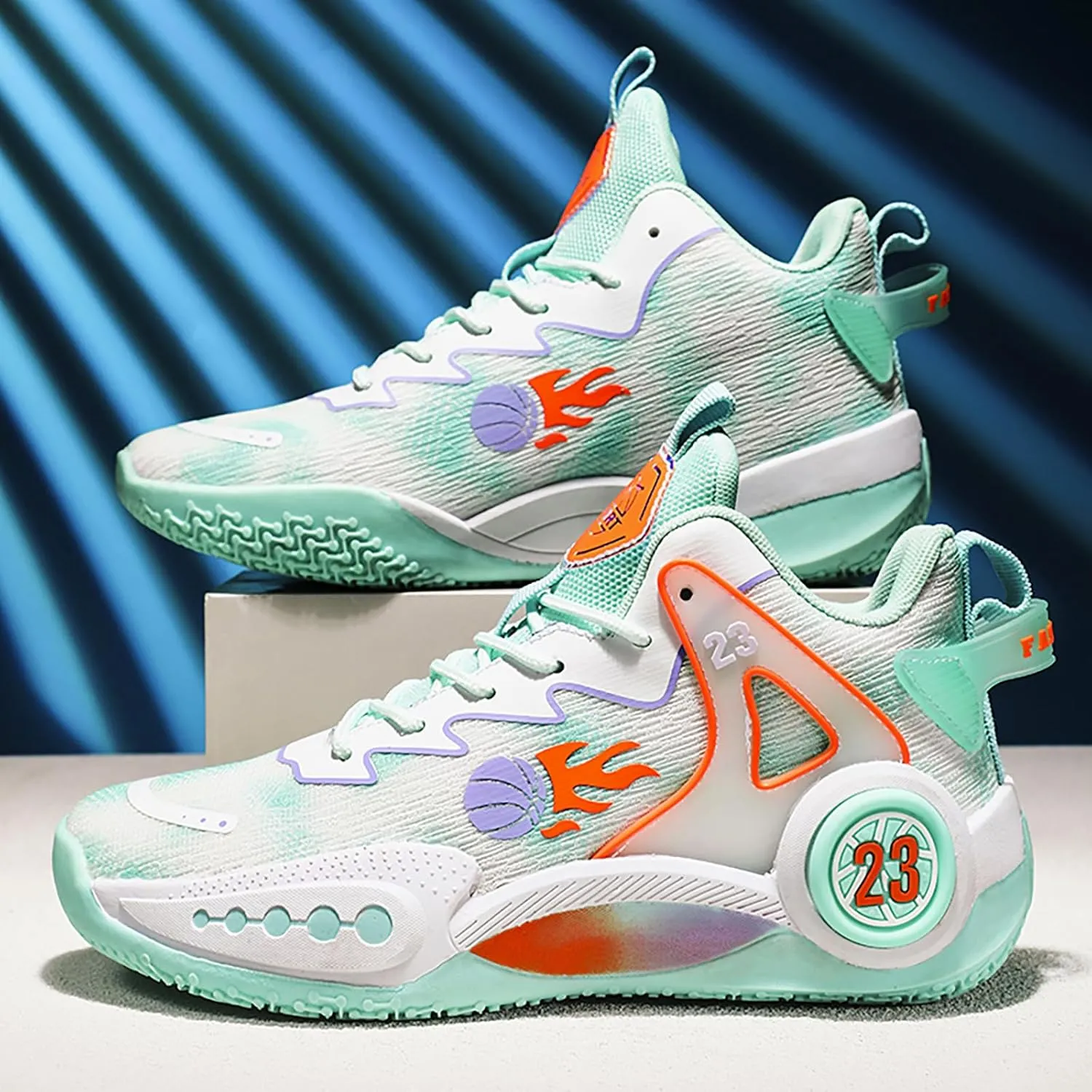 Women Men Basketball Shoes Casual Fashion High Top Lace Up Running Sneakers Color Blocking Sport Shoes Walking Tennis Shoes