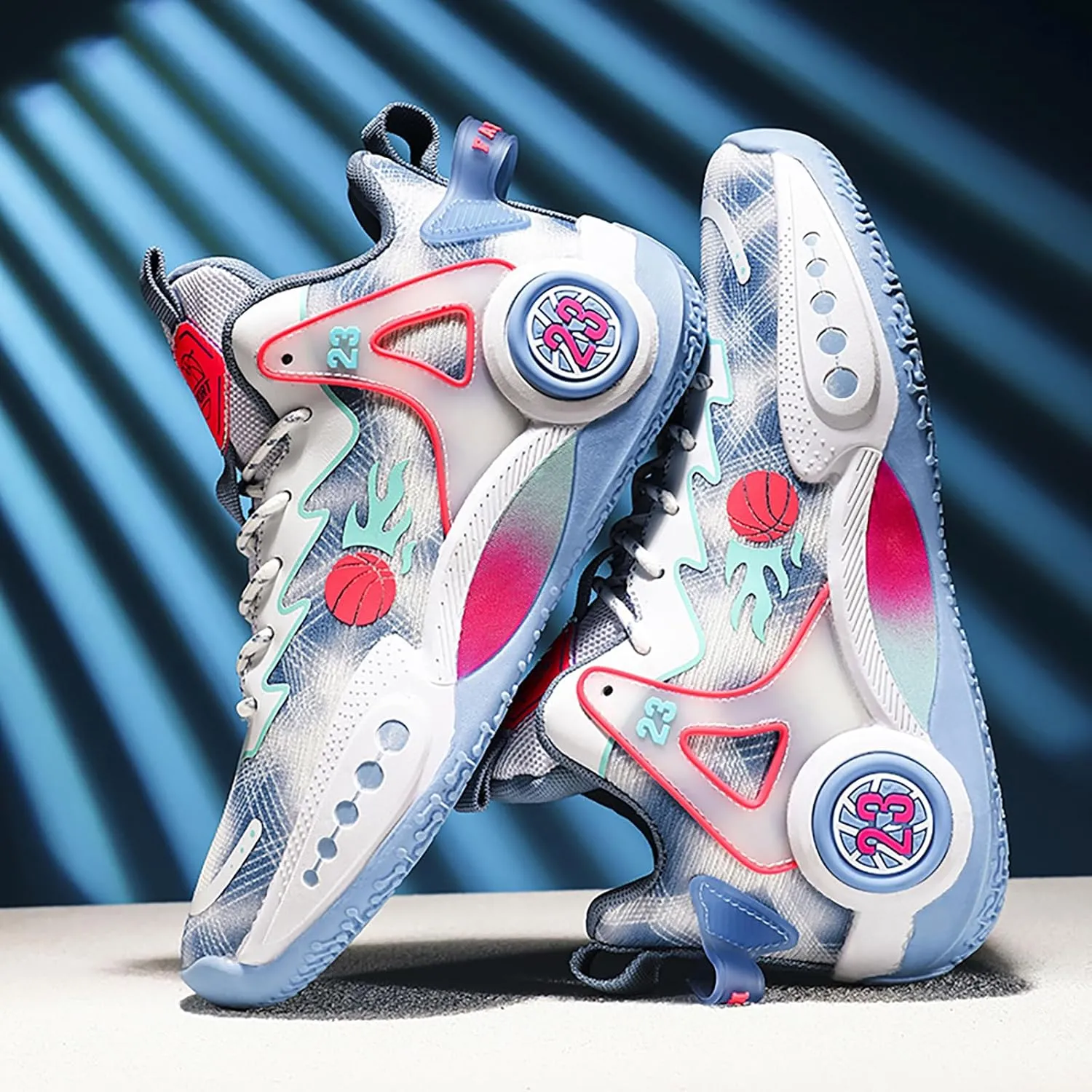 Women Men Basketball Shoes Casual Fashion High Top Lace Up Running Sneakers Color Blocking Sport Shoes Walking Tennis Shoes