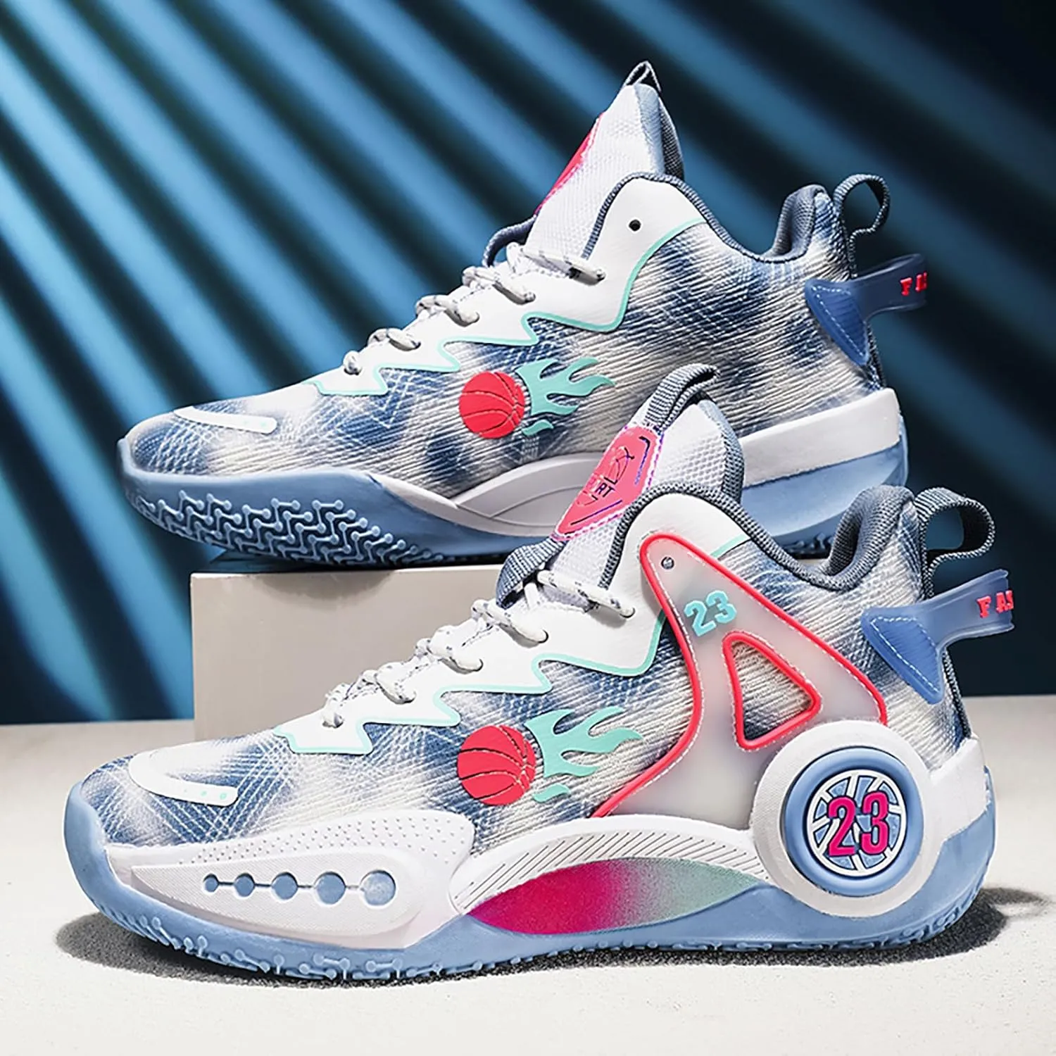 Women Men Basketball Shoes Casual Fashion High Top Lace Up Running Sneakers Color Blocking Sport Shoes Walking Tennis Shoes
