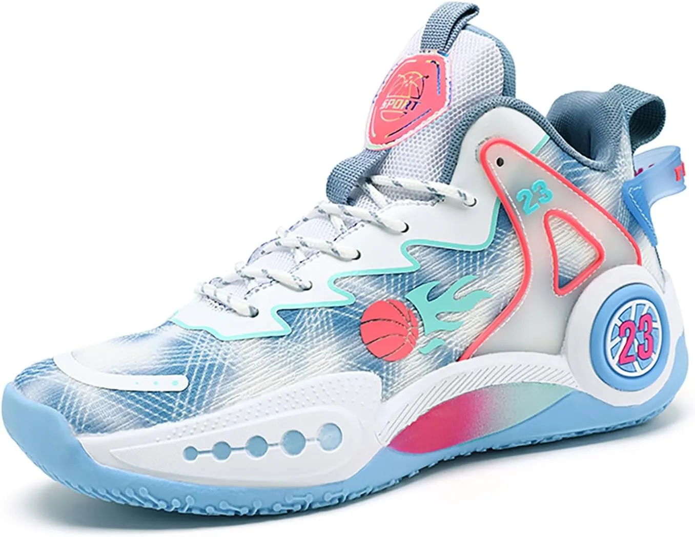 Women Men Basketball Shoes Casual Fashion High Top Lace Up Running Sneakers Color Blocking Sport Shoes Walking Tennis Shoes