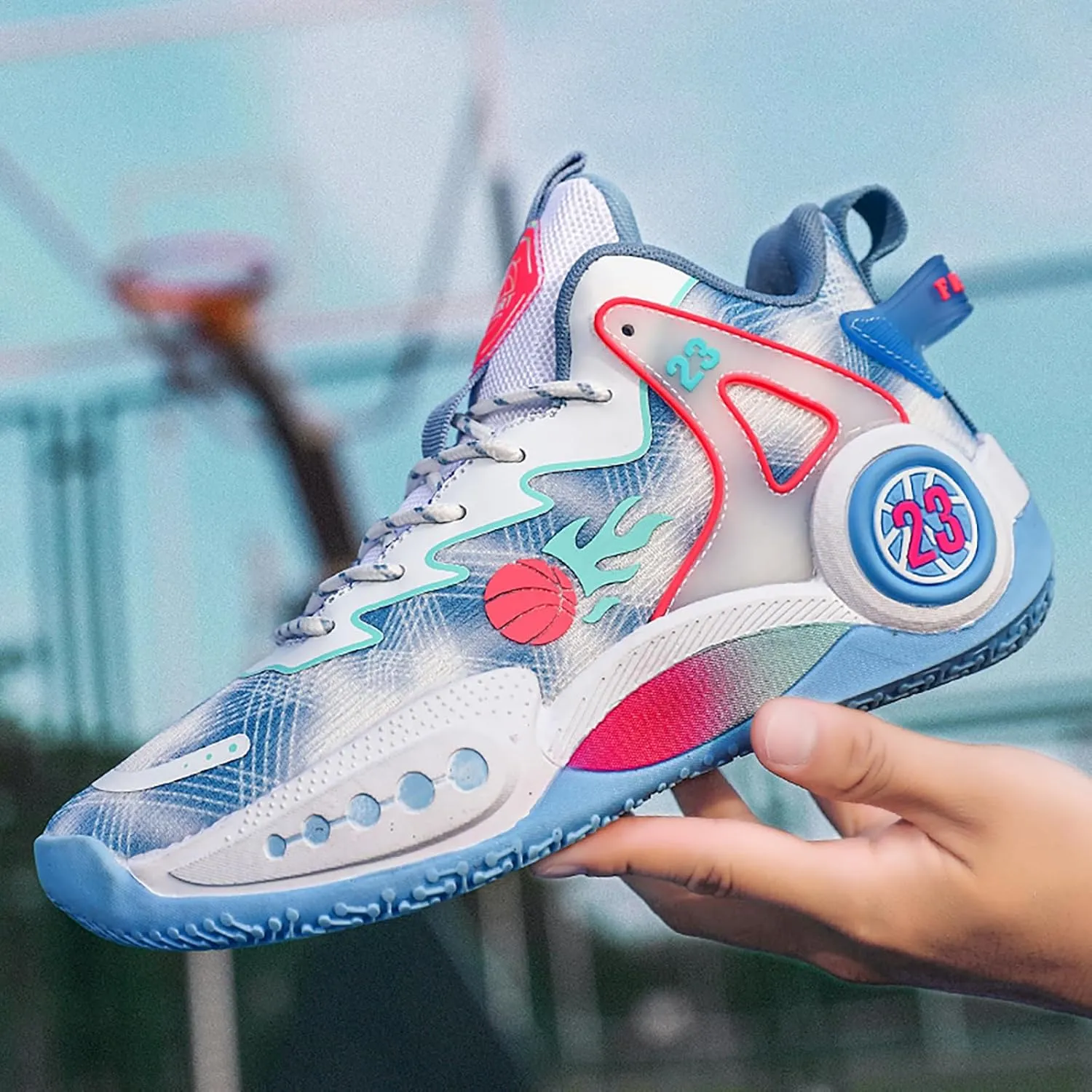 Women Men Basketball Shoes Casual Fashion High Top Lace Up Running Sneakers Color Blocking Sport Shoes Walking Tennis Shoes