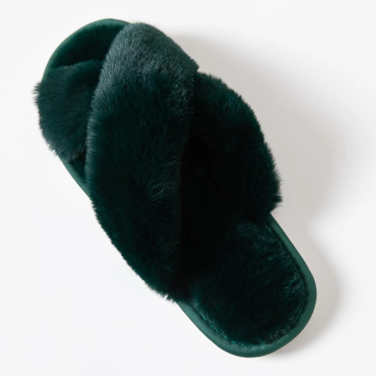 Women's Cross Band Fuzzy Slippers Fluffy Open Toe House Slippers