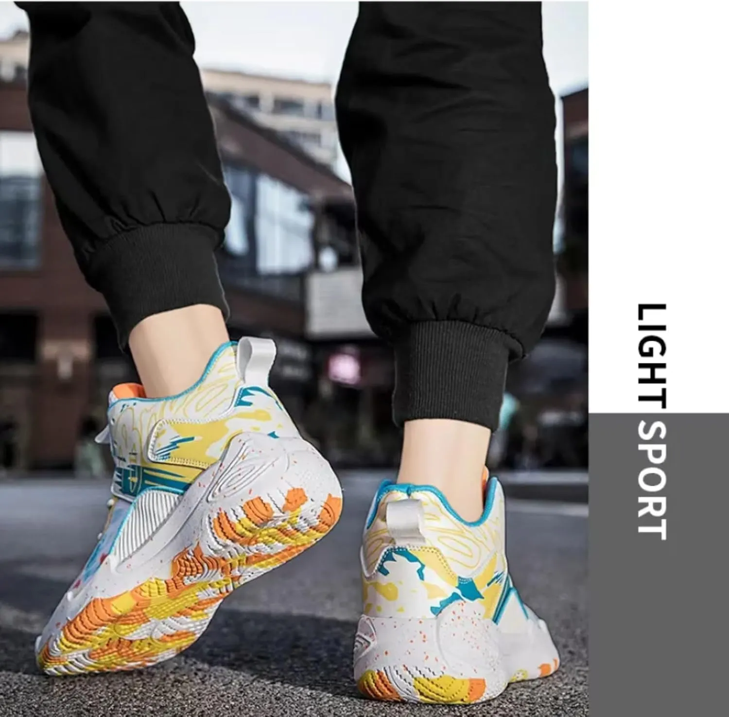 Womens Fashion Pattern Lace Up High Top Basketball Shoes Breathable Non Slip Outdoor Sneakers Cushioning Workout Shoes for Fitness Training Athletic