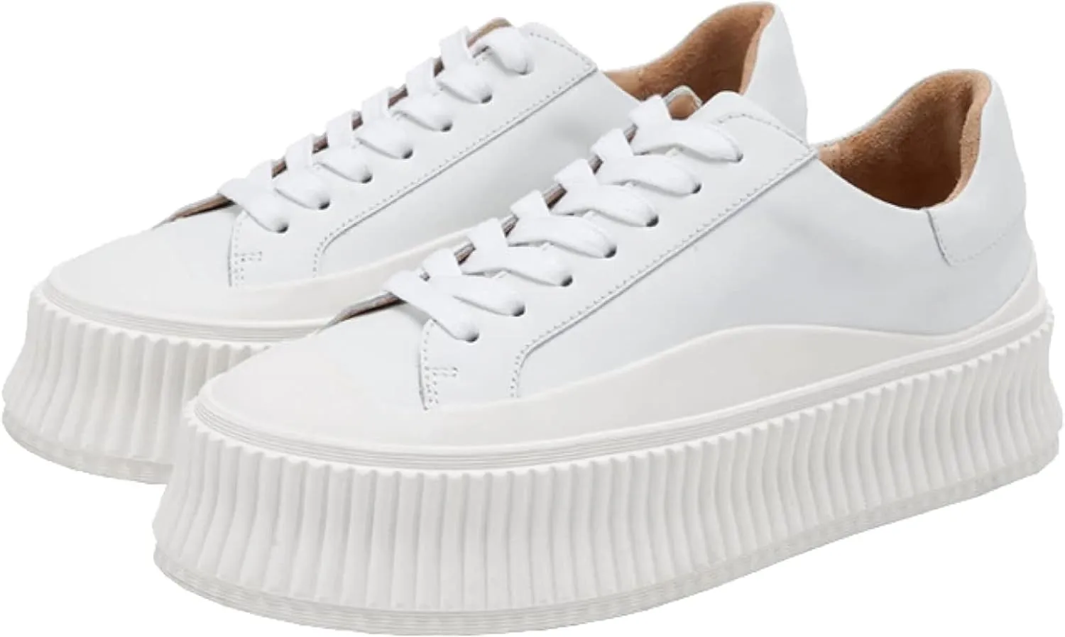 Women's Hidden Wedge-Shaped Platform Sports Shoes with Lace up Round Toe Casual Walking Women's Shoes