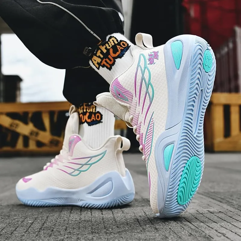 Womens Mens Basketball Shoes Lightweight Fashion Athletic Sneakers Breathable Comfortable Non Slip Unisex-Adult Outdoor Sports Training Shoes for Running Walking