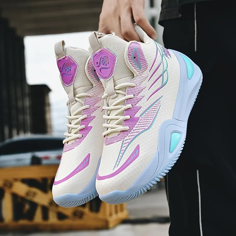 Womens Mens Basketball Shoes Lightweight Fashion Athletic Sneakers Breathable Comfortable Non Slip Unisex-Adult Outdoor Sports Training Shoes for Running Walking