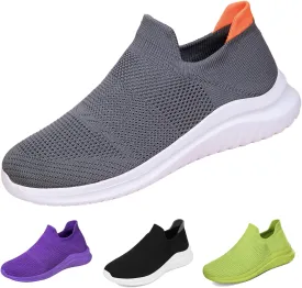 Women's Slip On Sneakers Women, Non Slip Work Shoes Comfortable Lightweight Breathable Casual Shoes for Walking Travel Work