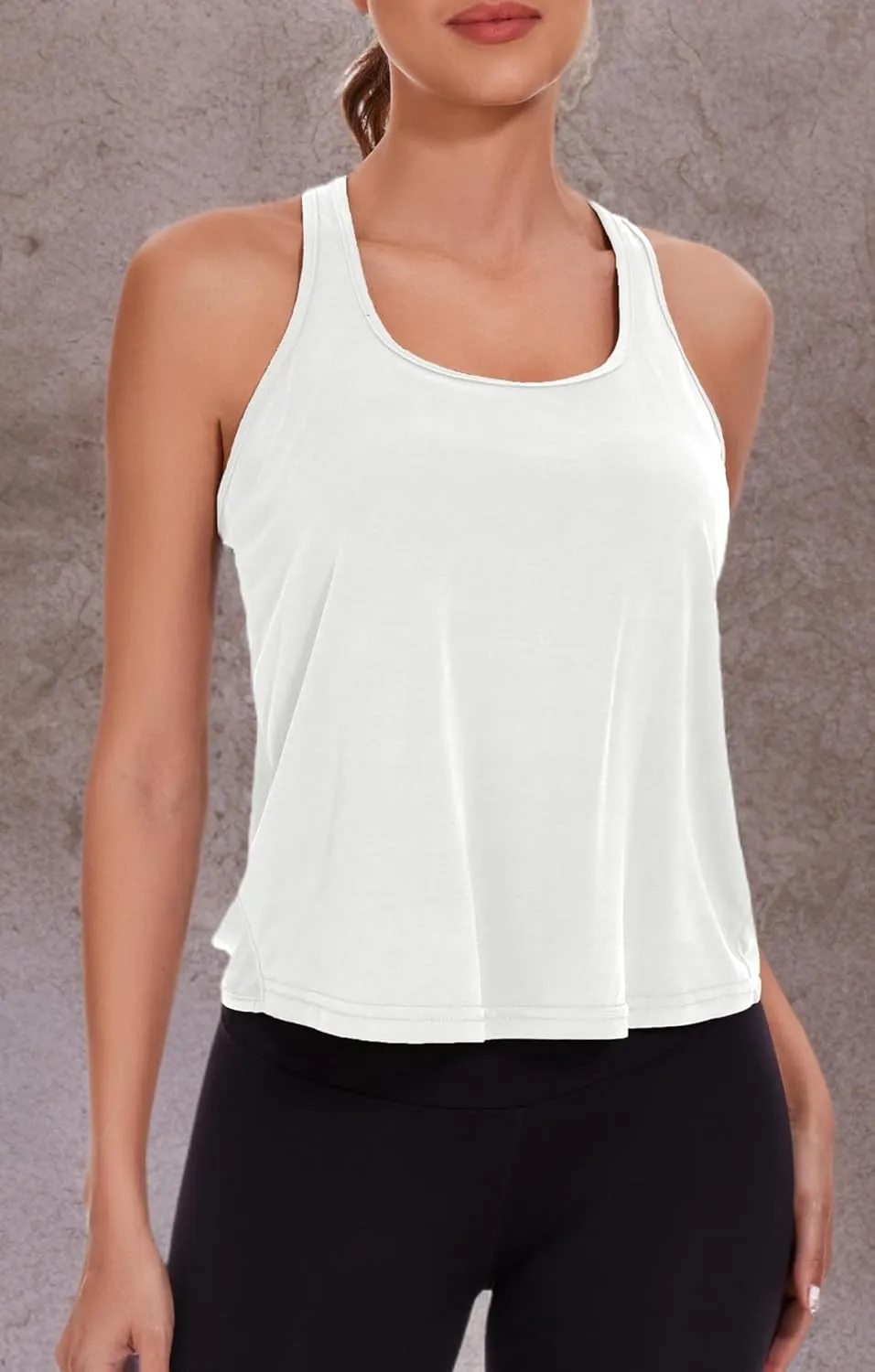 Womens Summer Open Back Yoga Tops Halter Backless Workout Tank Top Loose Fit Athletic Shirts Gym Activewear for Women