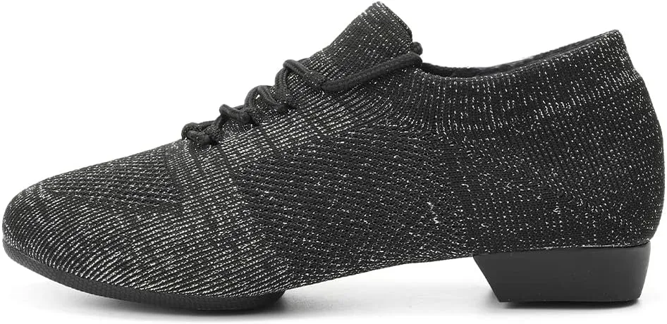 YKXLM Women's Standard Practice Shoes Latin Tango Salsa Dance Shoes for Women Low Heels Ballroom